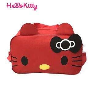 HELLO KITTY Weekender Travel Bag Gym Duffle Red Large Capacity
